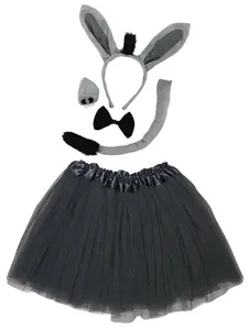 Gray Donkey Costume - Complete Kids Costume Set with Tutu and Accessories
