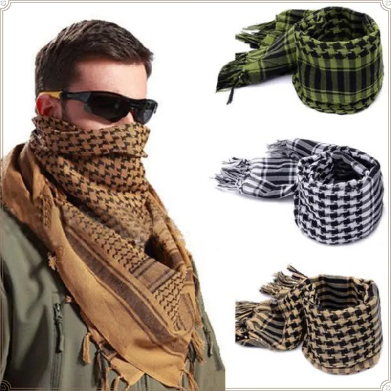 Shemagh Scarf Men Keffiyeh Scarf Arab Scarves Unisex Plaid Turban with Tassels for Men Women Winter Outdoor