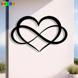 1pc Romantic Heart and Infinity Metal Wall Art, Romantic Heart and Infinity Statue Mural, Iron Craft, Perfect for Bedroom, Boudoir, Love Alcove Decor, Intricate Craftsmanship, Artistic Metalwork, Valentine's Decor, Ideal Gift for Romance Enthusiasts