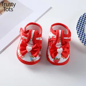 Baby Girls Flat Shoes, Soft Sole Flower Print Non-slip Indoor Outdoor Toddler Shoes Shoes Baby Girl Soft-Soled Shoes One Year Old Infant Indoor Outdoor Toddler Shoes