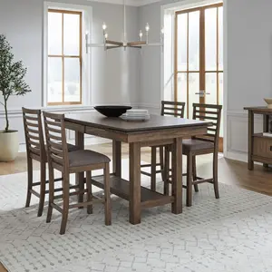 Canyon Counter Height Dining Table Set with Ladder Back Chairs