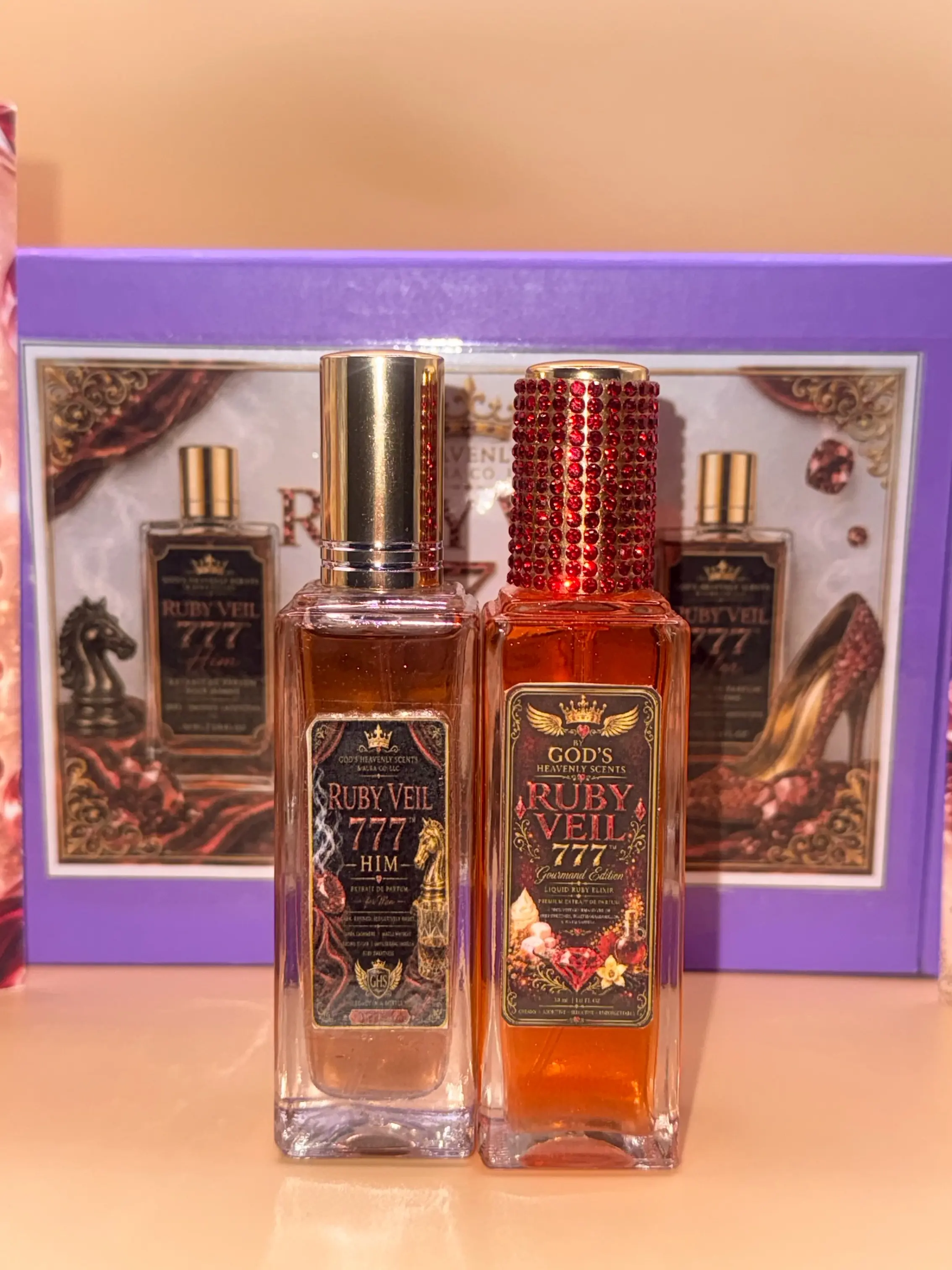 Ruby Veil 777 Luxury His & Her Fragrance Set, Beauty & Personal Care Couple Fragrance Gift Set