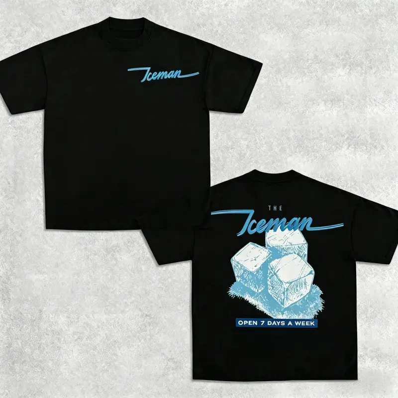 "Ice Man" Drake T-shirt, unisex rap shirt, rap T-shirt, music fan shirt, rapper merchandise gift, gift for him, gift for her, Y2K women's and men's patterned T-shirt top, round neck clothing