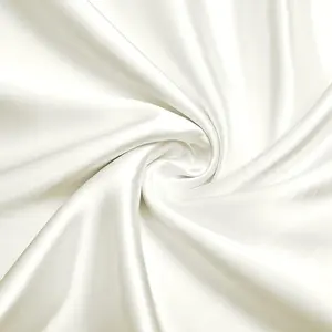 Charmeuse Satin Fabric by The Yard, 60 Inch Wide Ivory White Satin Fabric Shiny & Soft Cloth Fabric, Silky Satin Fabric for Bridal Dress, Wedding Decorations, Crafts, Sewing, Draping (1 Yard)