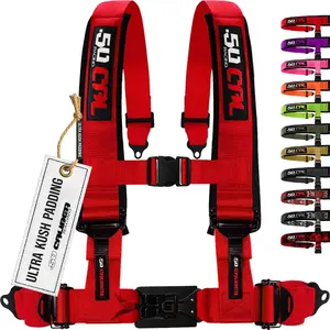 1 pc 50 Caliber Racing EZ-Adjust 4 & 5 Point Harness with Ultra Kush Padding & Quick Release Latch for Race-Ready Comfort
