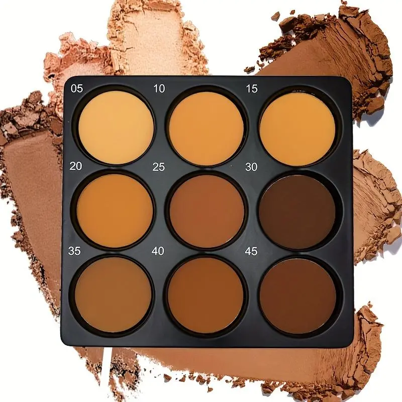 9-Shade Contour & Concealer Palette, Medium to Deep Tones 3D Makeup Look, Matte Finish, Waterproof & Sweatproof, Control Foundation & Eyeshadow, Coverage All Skin Types, Eyeshadow Base |     Sleek |    Cosmetic