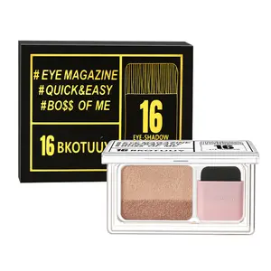 3-Piece Dual-Tone Lazy Eyeshadow Palette with Brush, Easy-Mix Duo Set of Matte Shades, Water-Resistant Two-Tone Glitter, Makeup Cosmetics, Glitter Shimmer Eyeshadow, Matte Eyeshadow Palette, Perfect Holiday Gift