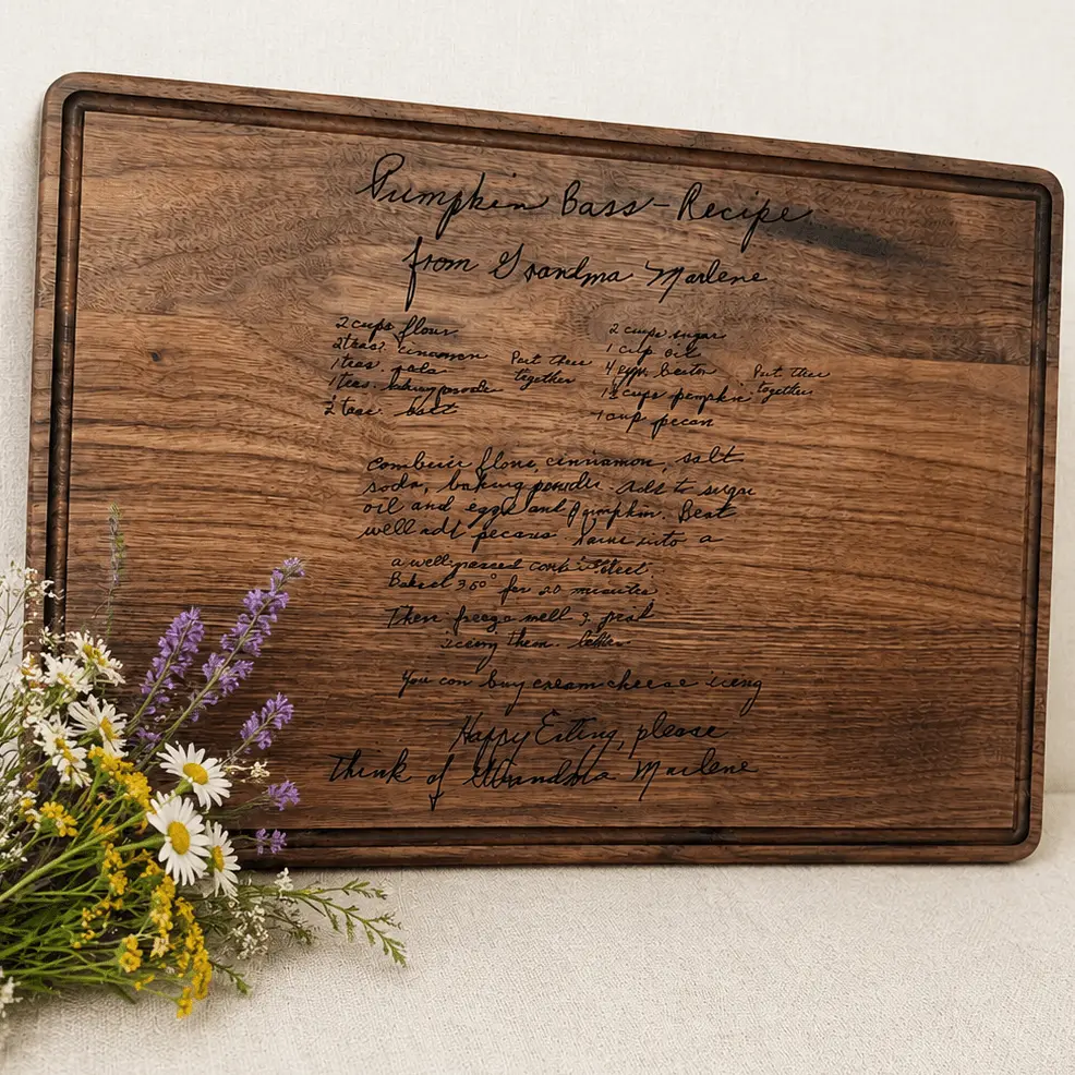 Large Recipe Cutting Walnut Board 13 3/4" x 9 3/4"