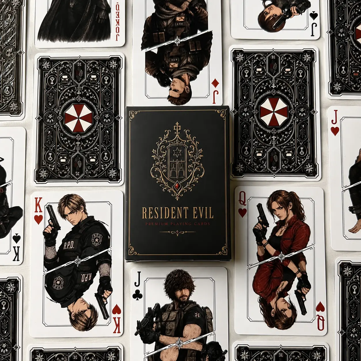 Resident Evil Playing Card Deck, Raccoon City & Umbrella Corp Survival Horror Game Poker, Collectible Gift Set for Fans