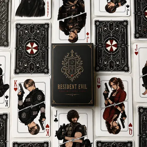 Resident Evil Playing Card Deck, Raccoon City & Umbrella Corp Survival Horror Game Poker, Leon S Kennedy Collectible Gift Set for Fans