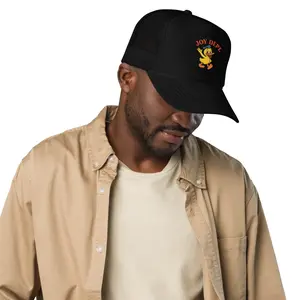 JOY DEPT Foam Trucker Hat Classic Mesh Snapback Cap Structured 5 Panel High Profile Pre Curved Visor Adjustable One Size