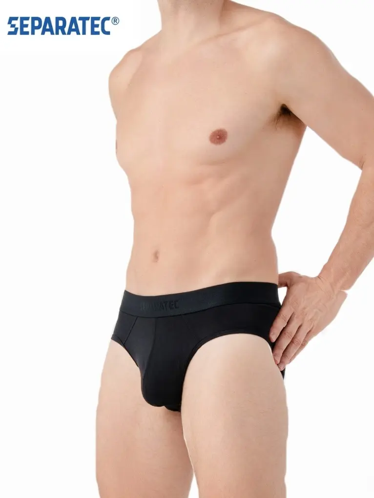 Separatec Men's Mid-Waist Bamboo Rayon Spandex Bikini Briefs 4-Pack - Plain, Lightweight, Breathable, Stretchy, Machine Washable, Bamboo Knit Men's Briefs with Dual Pouch & Functional Hole Design for Daily Casual, Working Out