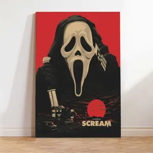 Scream 6 Horror Movie Canvas Poster, 80's Class Movie Canvas Print for Dorm Living Room Bedroom Home Wall Decor, Scream 6 Fans Prefect Gifts