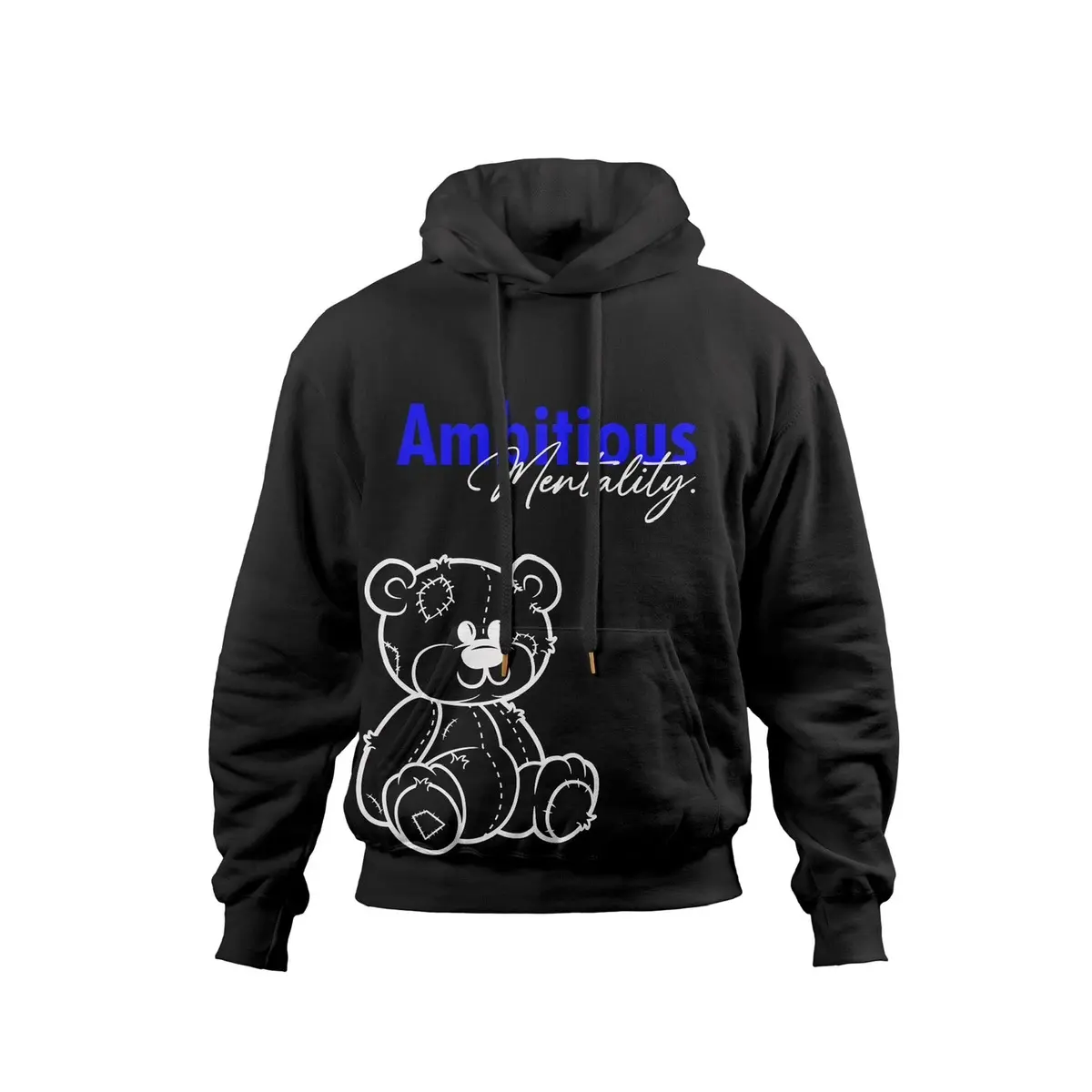 Black/Blue Satin Lined Hoodie