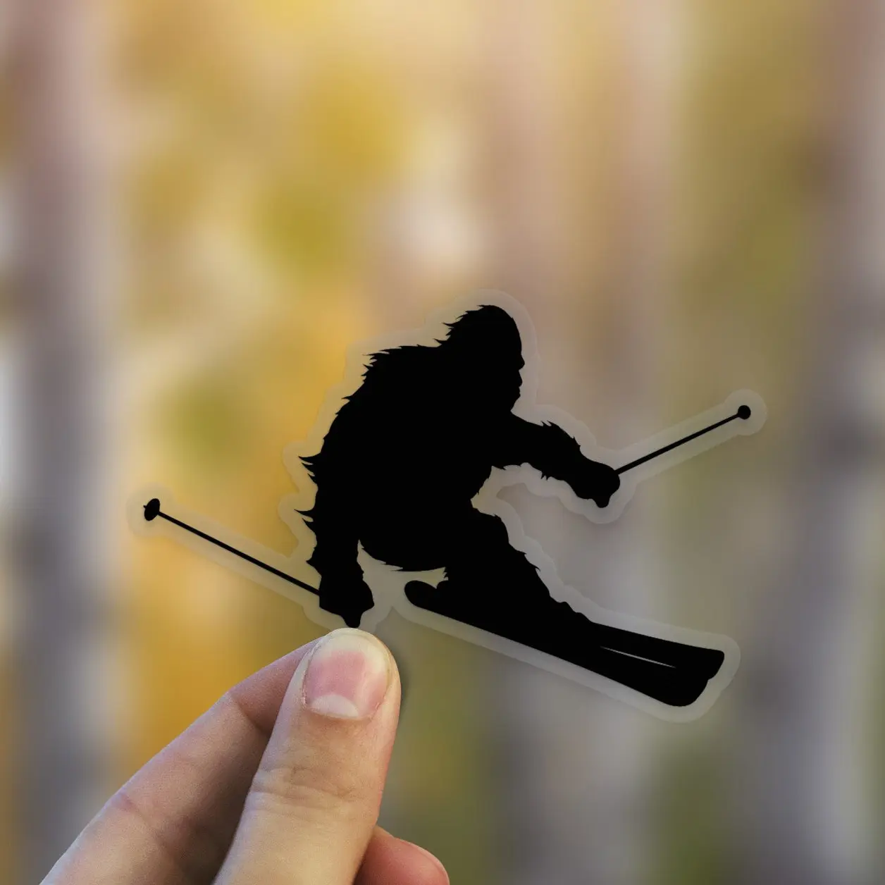 Sasquatch Skiing Sticker