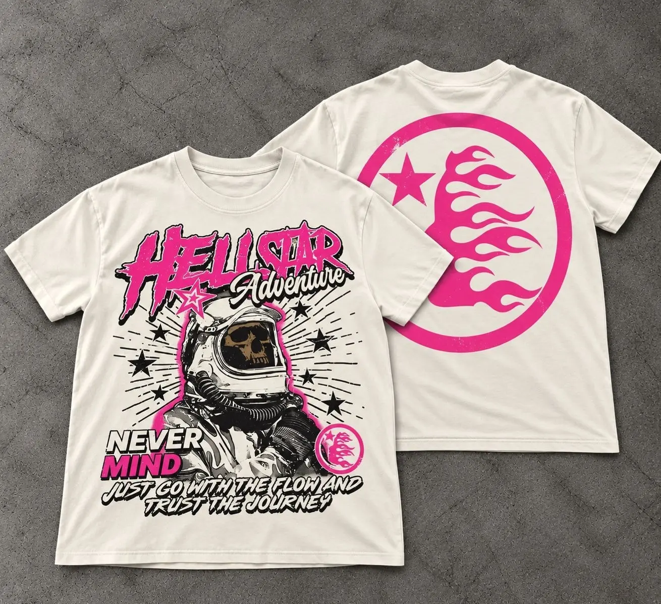 HellS Men’s Space Graphic Logo Crew Neck T-Shirt UIX
