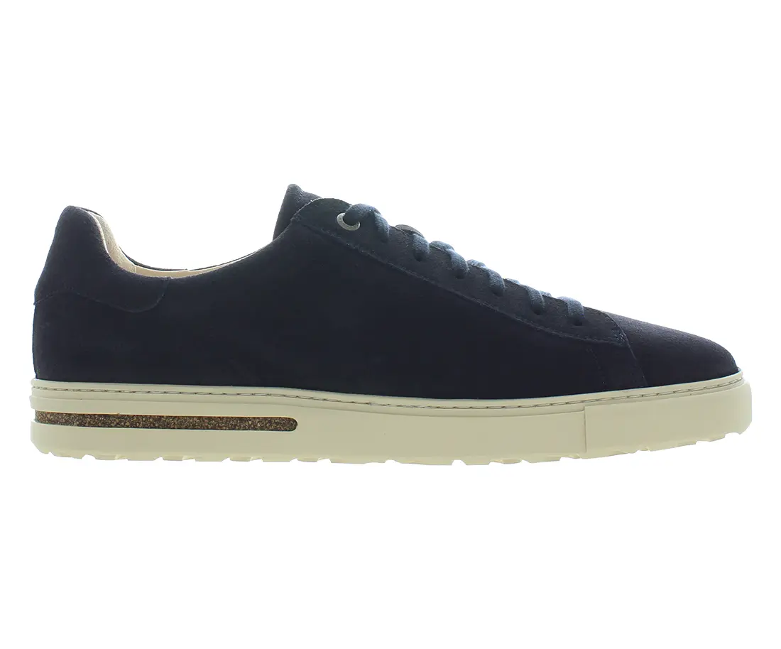 Birkenstock Bend Low Unisex Leather Walking Shoes, Comfortable Casual Low-Top Footwear with Supportive Cork Footbed, Midnight, Closed