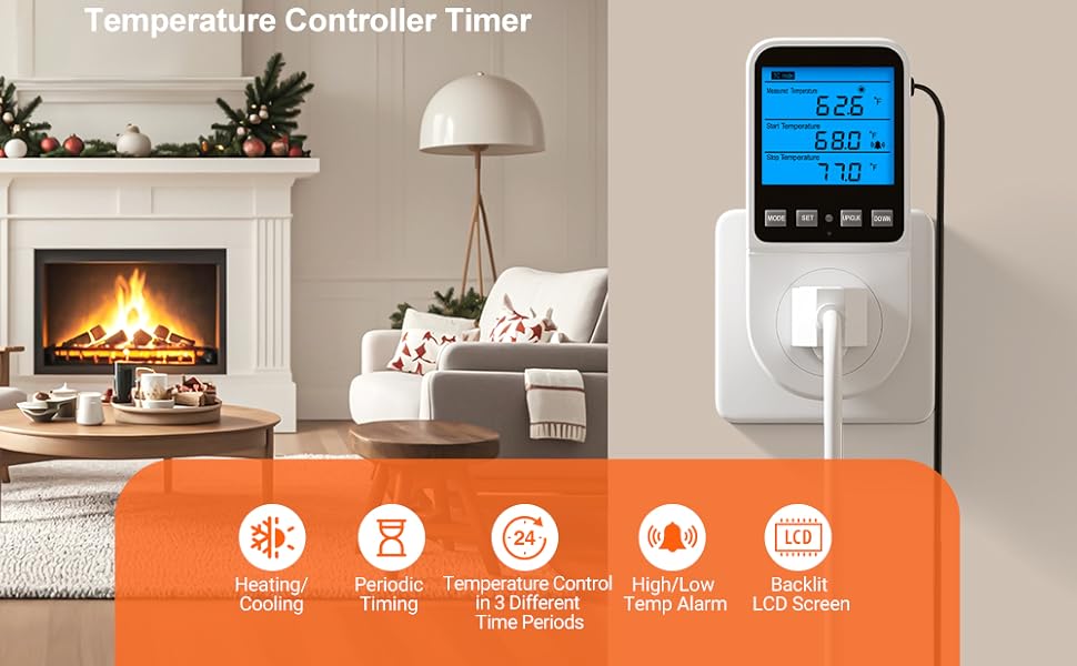 INKBIRDPLUS Plug in Thermostat Timer with Cycle Time Period Control, Heating/Cooling  tiktokshopstockup  mothersdaygift