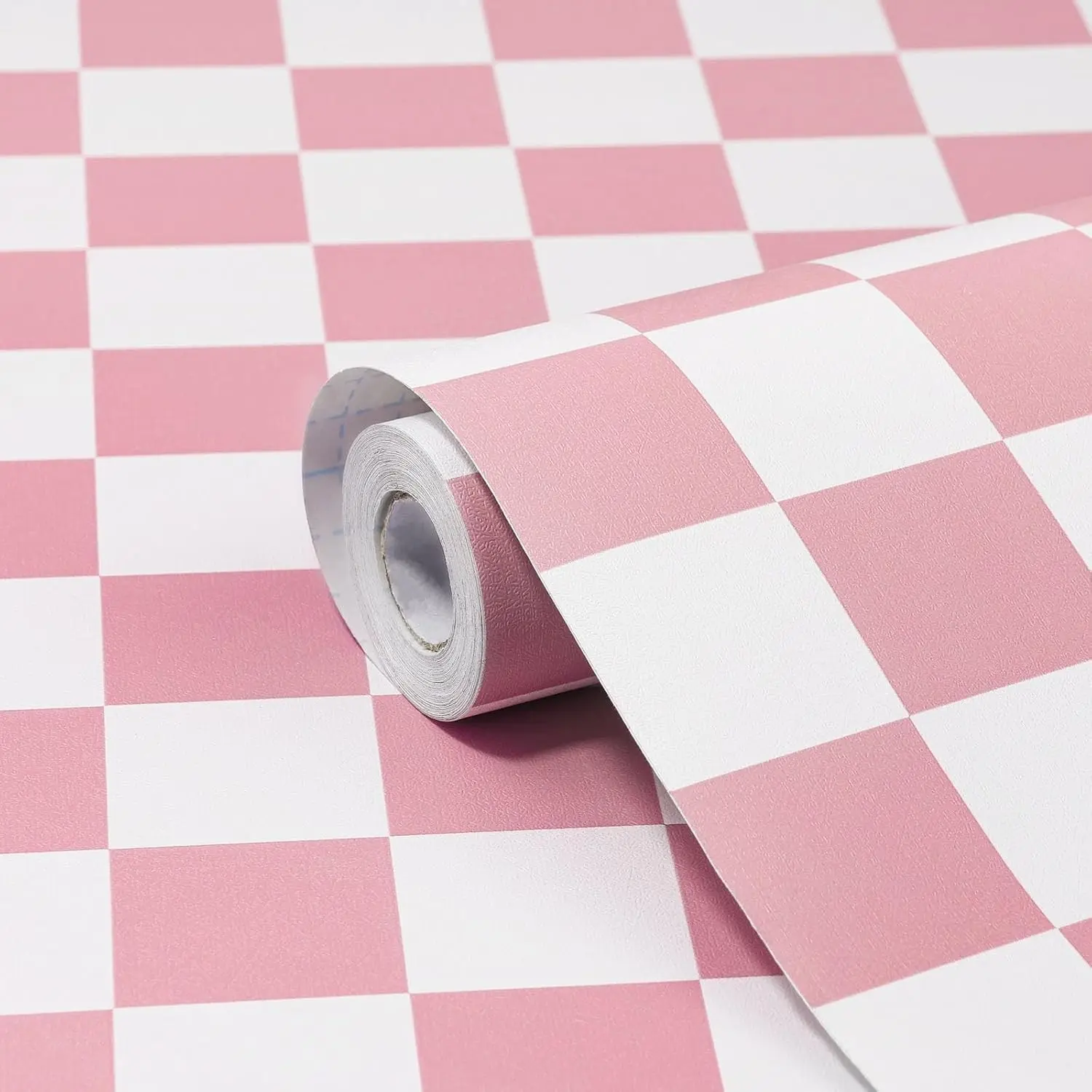 Checkered Wallpaper Peel and Stick Pink Mosaic Contact Paper 17.3”X120” | Checkerboard Modern Self Adhesive Vinyl Removable Wall Paper for Shelf Liner,Classroom,Cabinets,Living Room