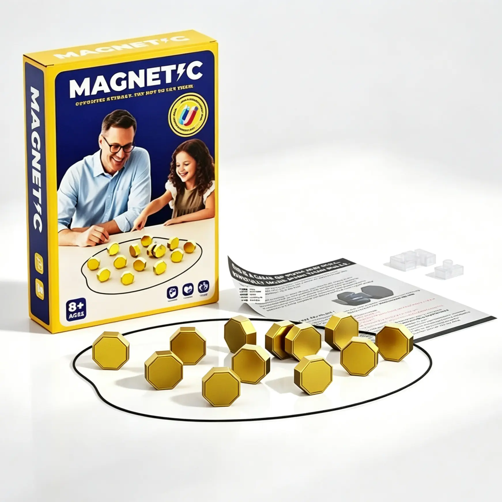Magnetic Chess Rope Stacking Game - 20 Magnetic Pieces, Portable Storage Bag, Family Night Bonding & Classroom Group Activities Toy for Gifting (Christmas, Father’s Day, Birthdays)