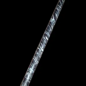 HensonsCustomRods Medium heavy metallic silver marbled white glow catfish rod