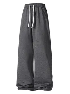 1-piece men's casual sports jogging pants, drawstring waist circumference, open leg design, comfortable and versatile style, suitable for outdoor activities in spring and autumn, Drawstring Waist Athleisure