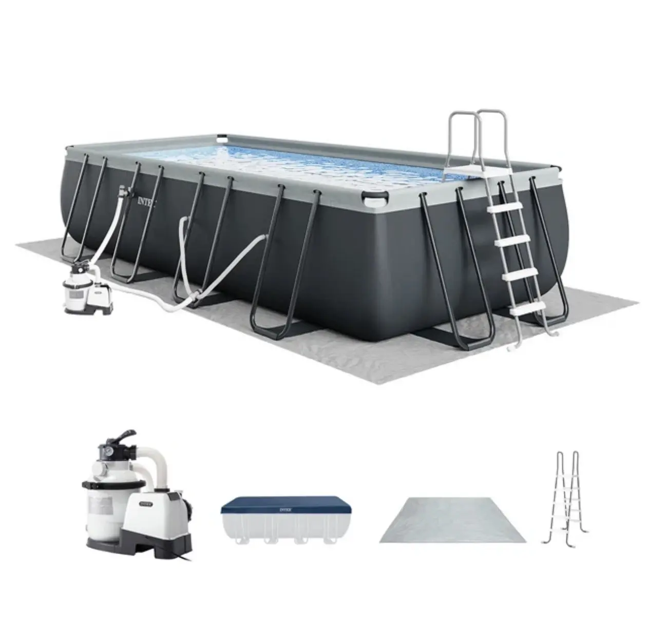 Intex 18' x 9' x 52" Ultra XTR Rectangular Frame Swimming Pool Set with Pump