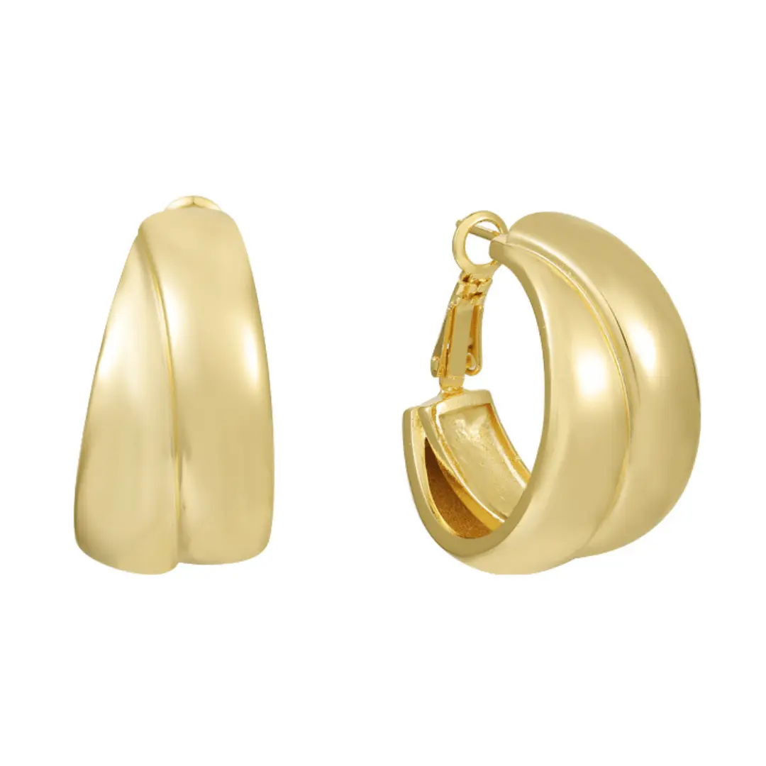 EVRY JEWELS Gold or Silver Plated Women's Kelsey Hoops