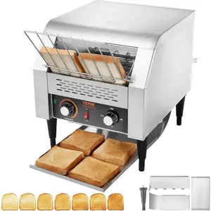 VEVOR 1770W Commercial Conveyor Toaster, 450 Slices per Hour, Heavy Duty Electric Toaster Oven, Food - Grade 304 Stainless Steel Conveyor Belt, Dual Knob Control, for Restaurant Bakery Bread Bagel BunVEVOR Super Brand Day