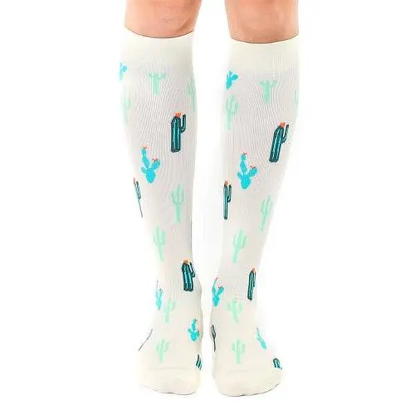 Women's Cactus Compression Knee Socks - Spandex & Nylon Material
