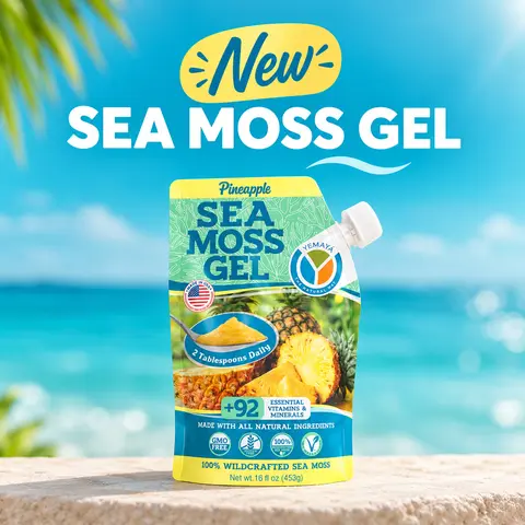 New Sea Moss Gel - Made in USA, Gluten-Free Edible Supplement with Essential Nutrients, Magnesium, Healthy Minerals for Immune Support, Organic Ingredients