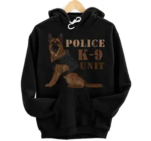 Personalized Police K-9 Dog Unit Team For German Shepherd Policemen Pullover Hoodie