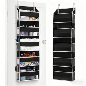 Over the Door Hanging Storage Organizer with 5 Pockets, Space Saving Organizer for Bedroom Bathroom Closet, Non Woven Fabric