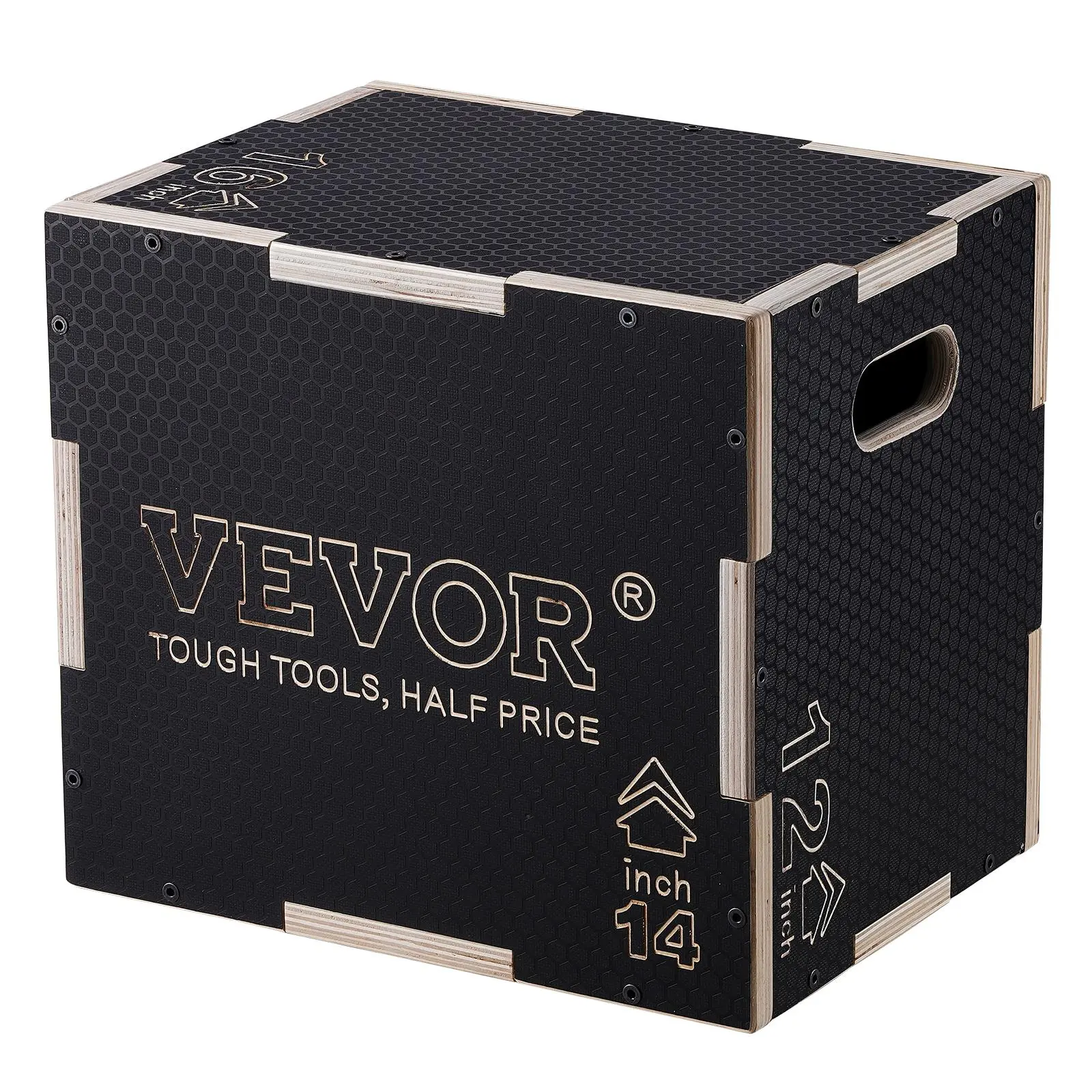 【SummerFinds】VEVOR 3 in 1 Plyometric Jump Box,  16/14/12 Inch Wooden Plyo Box, Platform & Jumping Agility Box, Anti-Slip Fitness Exercise Step Up Box for Home Gym Training, Conditioning Strength Training, Black