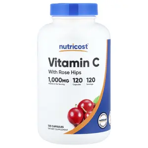 Nutricost Vitamin C with Rose Hips, 120 Capsules