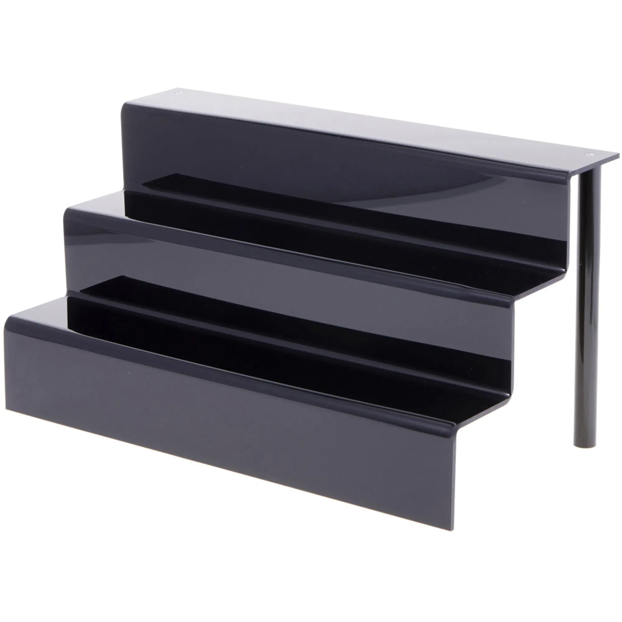 Plymor Black Acrylic 3-Step Display Stairs, 9.5" H x 18" W x 9.5" D