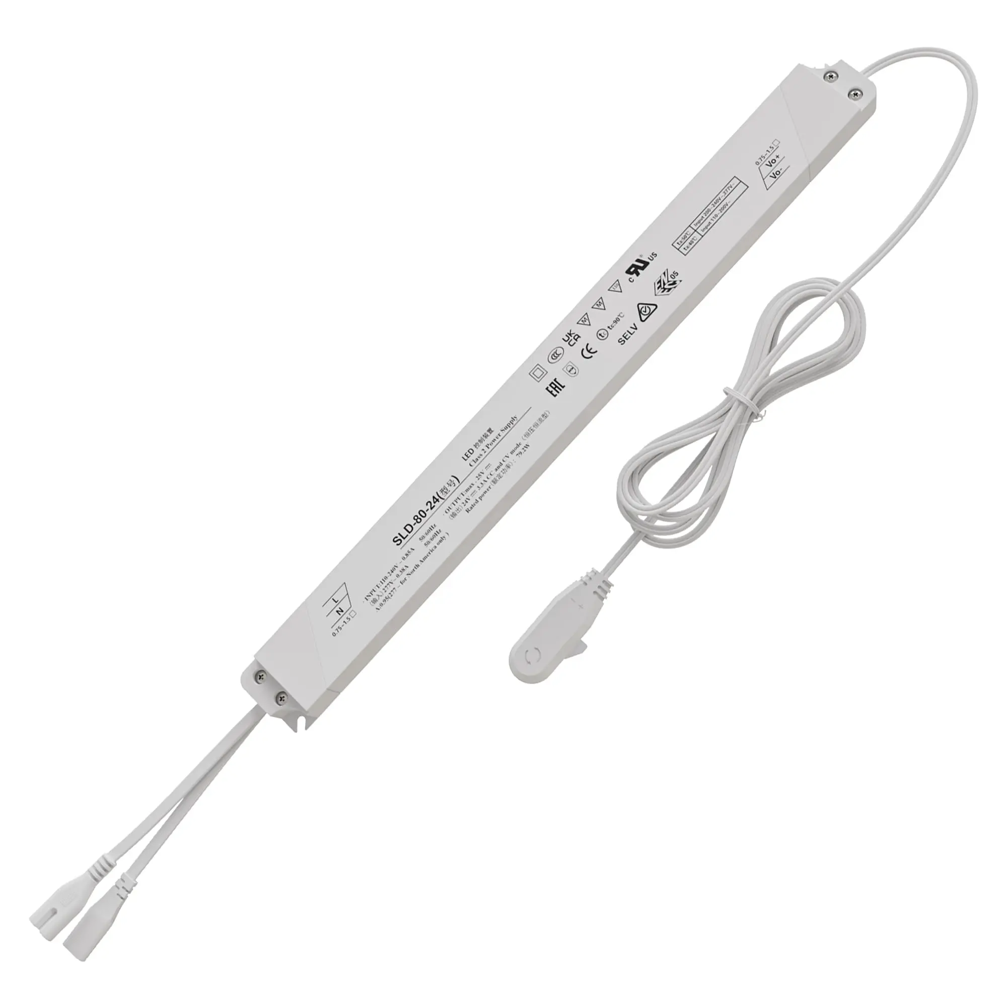 TITATEC 24V Meanwell LED Driver Kit 80W for Gondola Shelf Lighting, UL Listed