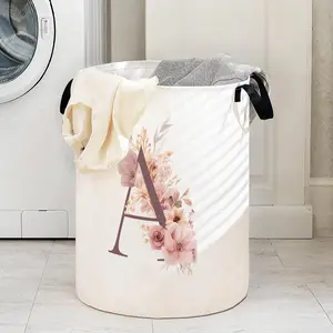 Foldable Laundry Basket with Letter a Print, Laundry Basket Organizer, Durable Material, Large Capacity, Handles for Easy Carry, Home Storage Solution, Dirty Clothes Hamper