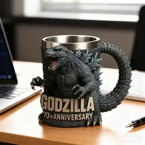 1 Count Godzilla 70th Anniversary 3D Ceramic Coffee Mug - Collectible Cup with Unique Design & Best Fan Gift Idea