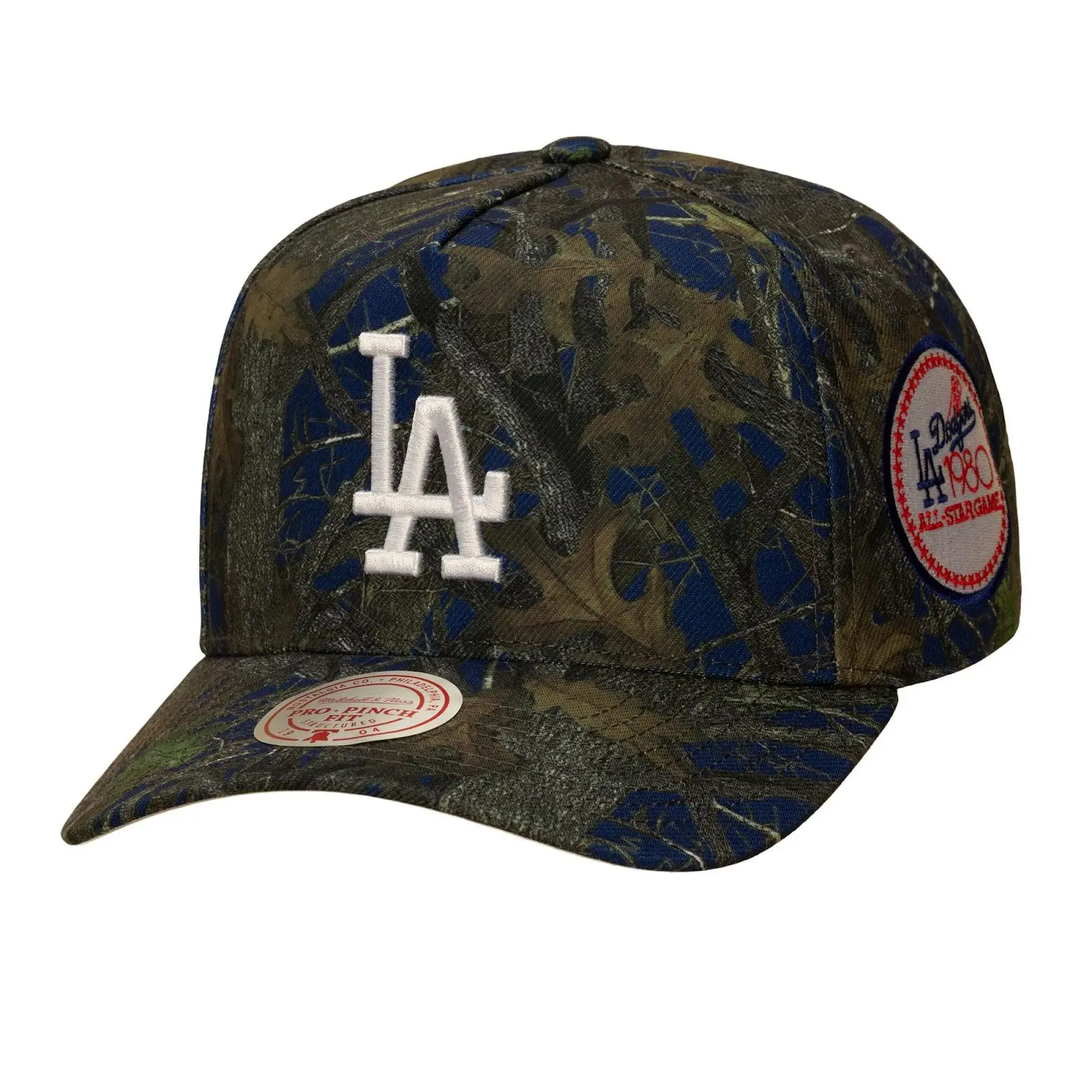 Los Angeles Dodgers Royal Quiet Blaze Pro Pinch Snapback Hat MLB Throwback Cap Adjustable Fan Gear Mitchell & Ness