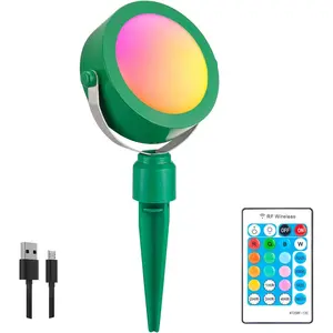 Landscape Light  by USB, Cordless Spotlight with Remote Control Outdoor,  Color Changing Planter Lighting for Garden Yard House Halloween Christmas &  Decoration