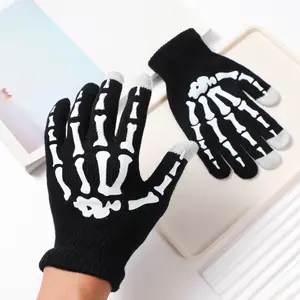 Skeleton Paw Pattern Touch Screen Gloves, Non-slip Warm Gloves for Men & Women, Motorcycle Riding Gloves, Motorcycle Accessories for Outdoor Cycling