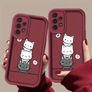 Phone case: Cartoon Cute Spring Festival Kitten Fashion Pattern Phone Case for GalaxyS26,S26PLUS,S26ULTRA,S25,S25PLUS,S25ULTRA,S24,S24FE,S24PLUS,S24ULTRA,A54,A53,A52,A36,A35,A34,A33,A17,A16,A15,NOTE20,NOTE20ULTRA,S23,S23PLUS,S23ULTRA,S22,S22PLUS,S22ULTRA,