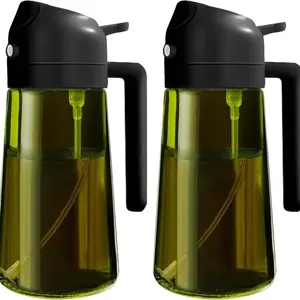 2. Food-grade oil sprayer with a 16-ounce, light-resistant glass oil bottle. A two-in-one device for spraying and pouring oil, perfect for the kitchen, Cooking Oil Container and olive oil dispenser, Oil Dispenser Set, Kitchen Gadgets.
