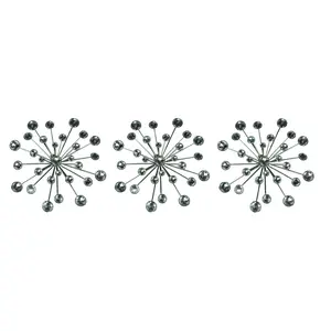 Jeweled 3D Bursting Star Wall Sculpture Set of 3