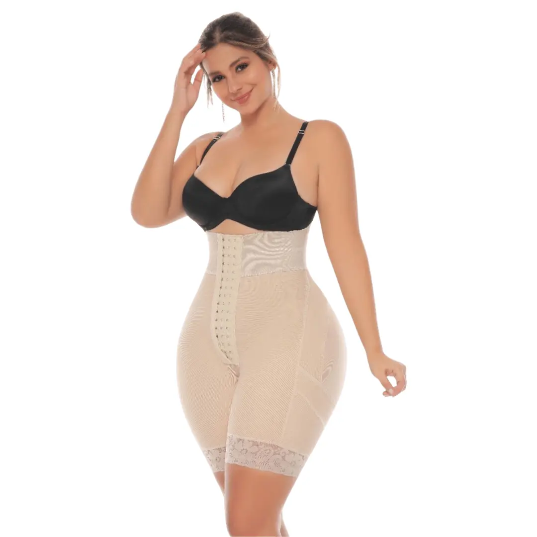 Women's High-Rise Colombian Basic Compression Shapewear Shorts, Antiallergic Multi-Size Post-Op Wear, Ref 70015, Small Waist, Post-Op Safe