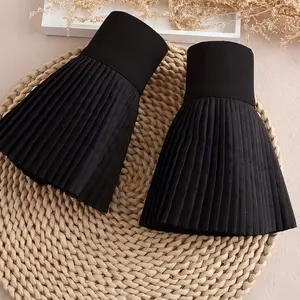 White Pleated Cuff Wrist Cuff Fake Sleeves Simple Casual Jabot Cuffs Costume Accessory with Button Detail for Versatile Use Women
