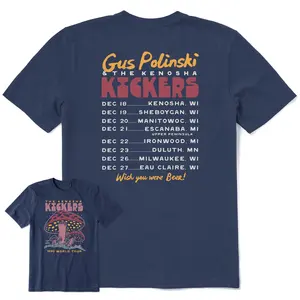 Men's Gus Polinski and the Kenosha Kickers Short Sleeve Crusher Tee,  Menswear Cotton Classic Top