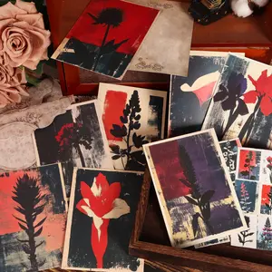 JAIIMAN 16cards, 4envelopes, 36stickers Floral Botanical Art Journal DIY Decoration Double-sided Writable Thick Cardboard Set, for Scrapbooking Supplies, Wall Decoration, Blessing Postcard, Art Crafts