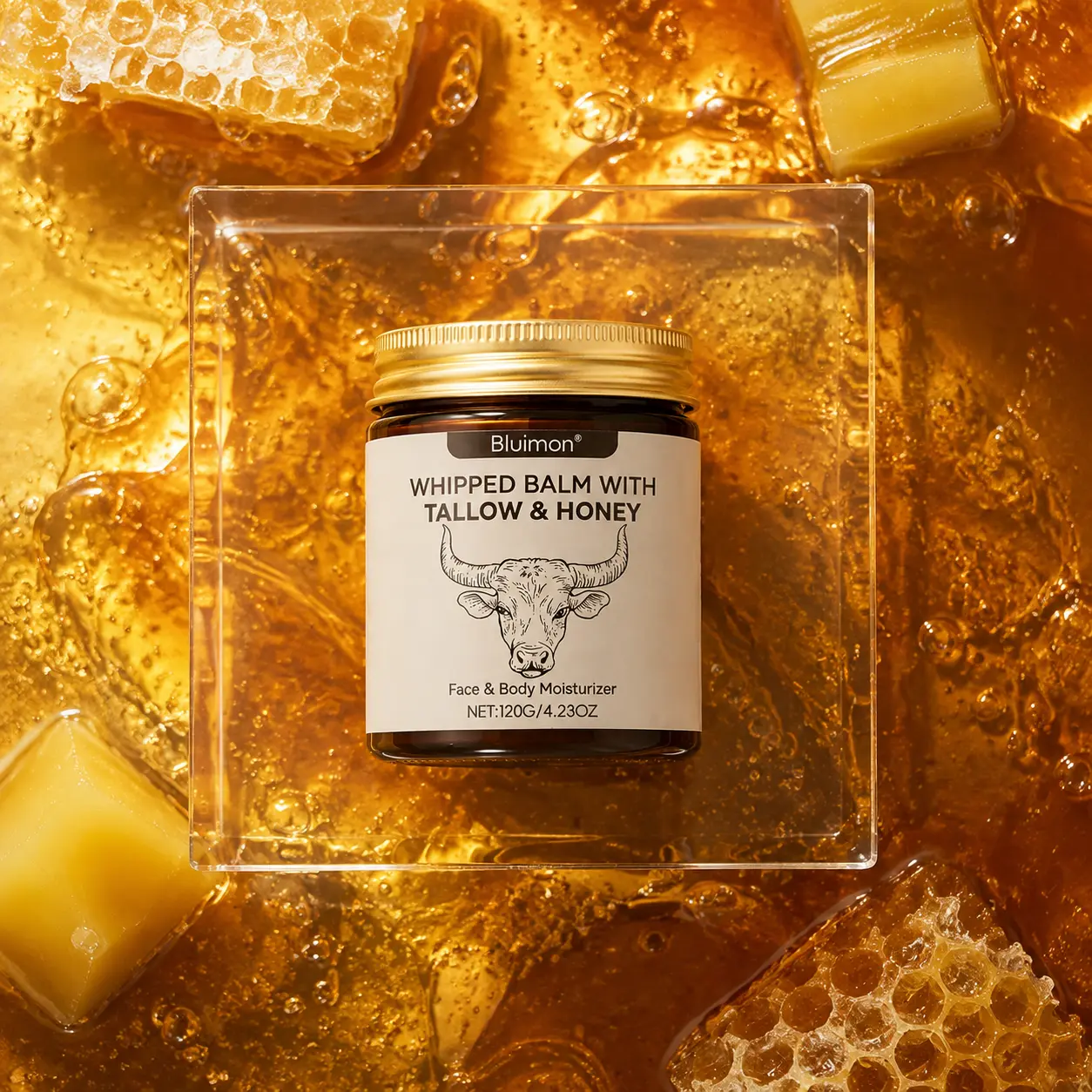 Whipped Tallow Balm with Organic Honey & Calendula - Handmade Botanical Moisturizer for Soothing Sensitive Skin